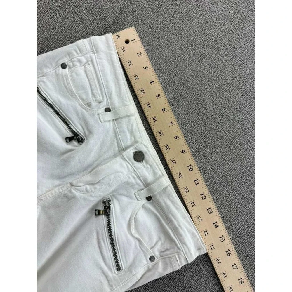 PAIGE Indio Zip‎ Jeans Women 29 Optic White High-Rise Ultra Skinny Fit Stretch